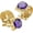 Gold-1, variant on Birthstone Gold Tone Cufflinks for Men with Chain Shirt cuff links Wedding Business Birthday Christmas Gifts for Men