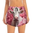 thumbnail image 2 of Salouo Flower White Cow Print Women's 2 in 1 Running Shorts Double-Layer Shorts Athletic Workout Gym Yoga Shorts Running Shorts for Women-Large, 2 of 7