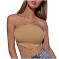 thumbnail image 1 of Pompotops Débardeur Sexy Irrégulier à Col Halter pour Femmes, 1 of 9