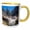Yellow/White, variant on 3drose, Mighty Merced River Falls of Yosemite, 15oz Two-tone Yellow Mug