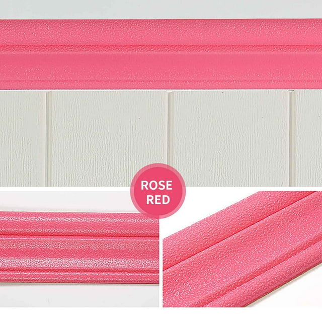 Fiudx Moldura de Pared Autoadhesiva, Zócalo Flexible, Relieve 3D, Fácil de Despegar y Pegar, Resistente Al Agua y Al Aceite, Decoración Del Hogar, Reparación de Paredes, Tamaño 8 Cm X 2,35 M