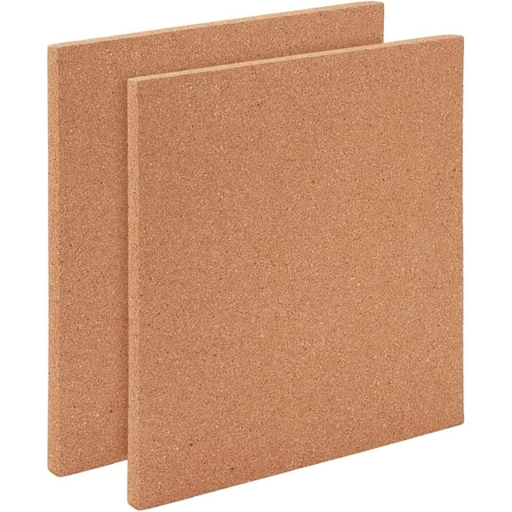 2Pcs Glass Work Surface 12x12x0.5 Inch Square Wood Cork Board Cork Cup Mats Heat Resistant Glass Work Surfaces for DIY Crafts Table Countertop Protection
