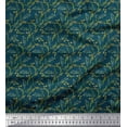 thumbnail image 1 of Soimoi Blue polyester Georgette Fabric Leaves Print Sewing Fabric Yard 52 Inch Wide, 1 of 5