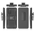 thumbnail image 3 of Samsung Galaxy Note 20 Case, with Tempered Glass Screen Protector Belt Clip Holster Defender Rugged Shock Proof Armor Heavy Protection Phone Cover w/ Magnetic Mount Plate [Black], 3 of 7