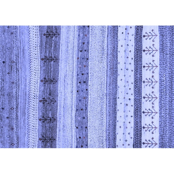Ahgly Company Indoor Rectangle Abstract Blue Contemporary Area Rugs, 7' x 10'