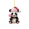 thumbnail image 6 of 6 Pcs Panda Bear Hanging Pendants, Acrylic Flat Christmas Tree Ornaments, Cartoon Animal 2D Decoration, Festive Home Wall Decor, Car Auto Interior Charm Accessories, Holiday Gifts, 3.15 Inch, 6 of 9