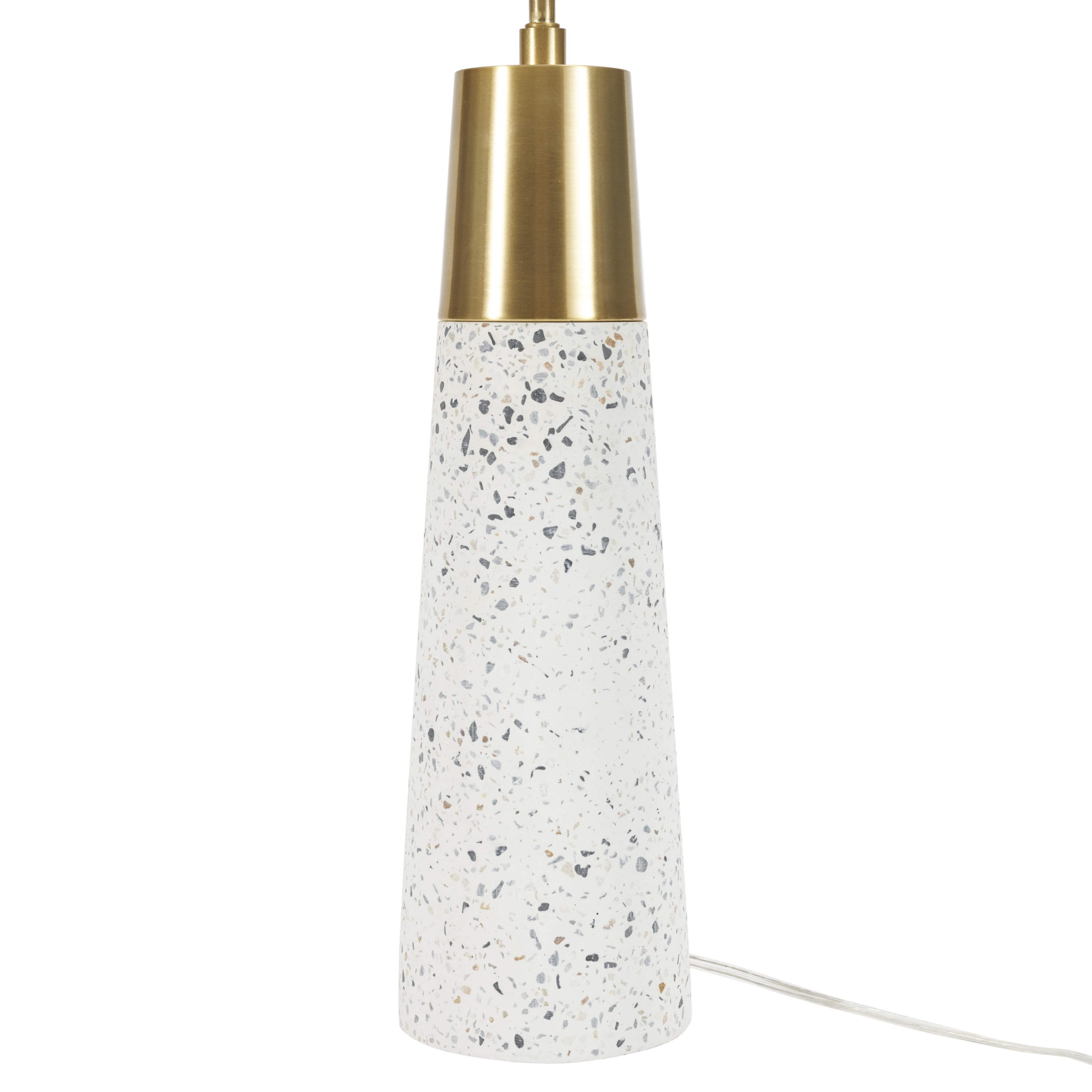 Nourison 29"  Elegant White/Gold Terrazzo Table Lamp, Contemporary, Modern, Glam for Bedroom, Living Room, Office, End Table, Coffee Table