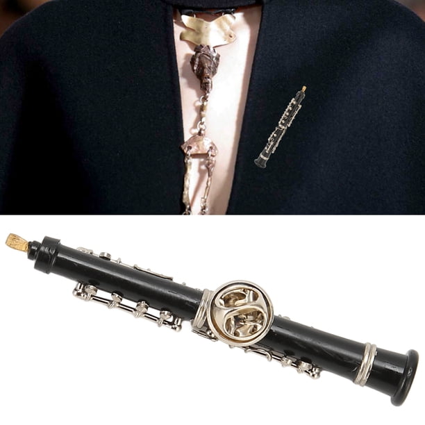 Modelo De Oboe En Miniatura, Decoración Broche De Oboe En Miniatura Hermoso Brillo De Protección Contra El óxido Realista Con Caja De Almacenamiento Para Festival De Música