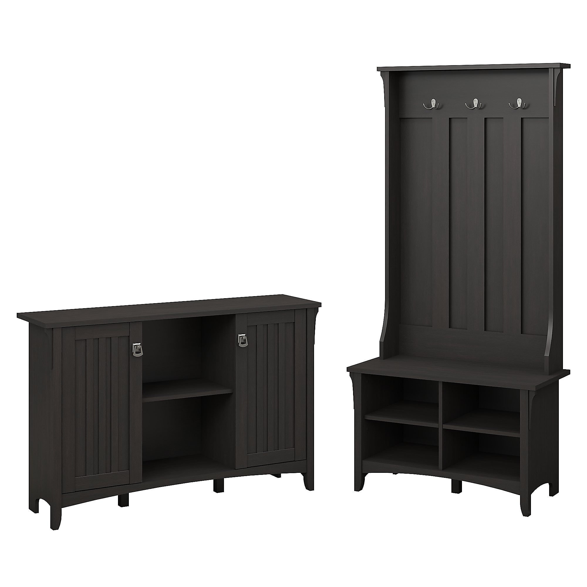 Bush Furniture Entryway Storage Set w/Hall Tree Shoe Bench and Accent