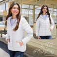 thumbnail image 5 of YUCOLEN Women's Lightweight Puffer Jacket with Hood Pockets Quilted Padded Full-zip Water-Resistant Windproof Transitional Winter Coat White S, 5 of 6