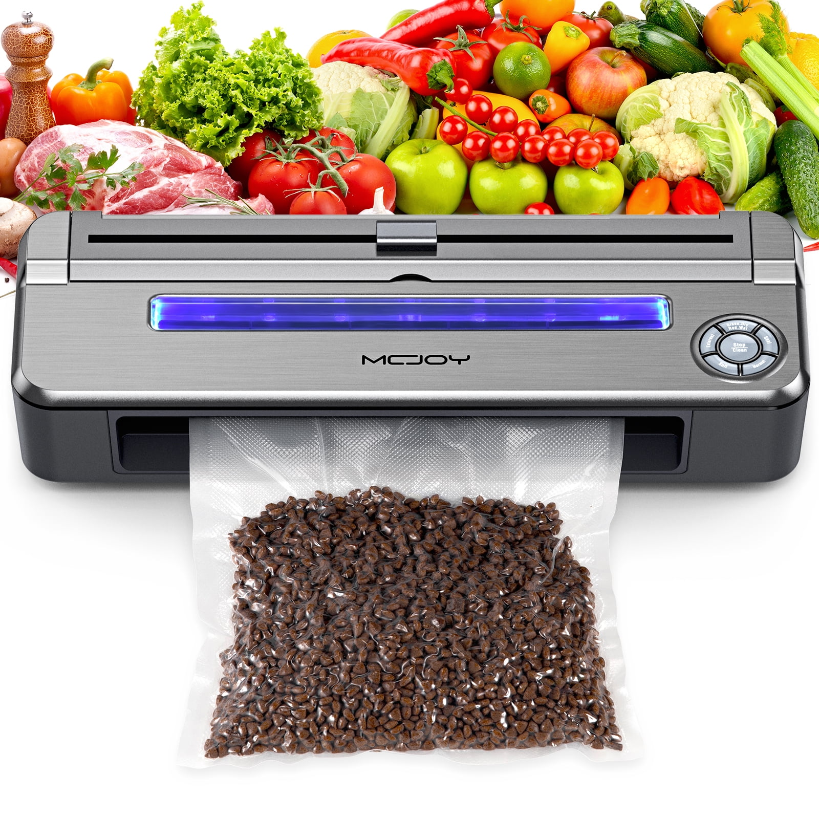 Vacuum Sealer, FENGJIE Compact Vacuum Sealer Machine Seal A Meal Food Saver  System,Automatic Dry Moist Food Modes With Builtin Cutter |LED Indicator 