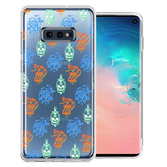 MUNDAZE For Samsung Galaxy S10e Snakes Skulls Roses Design Double Layer Phone Case Cover