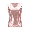 thumbnail image 7 of Admvng Womens Metallic Shiny Sleeveless Tank Tops Crew Neck Party Club Night Out Casual Camisole Blouse, 7 of 7