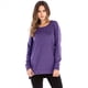 thumbnail image 4 of Sudadera de Mujer de Color Liso con Cuello Redondo, Larga y Abertura Frontal Corta y Trasera Larga Púrpura L, 4 of 9