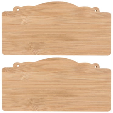 GOOHOCHY 2Pcs Light Brown Unfinished Wood Signs Composite Material DIY Craft Wood Hanging Plaque for Decoration