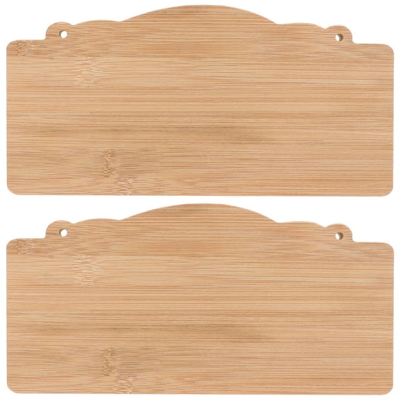 GOOHOCHY 2Pcs Light Brown Unfinished Wood Signs Composite Material DIY Craft Wood Hanging Plaque for Decoration