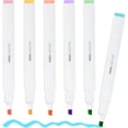 thumbnail image 2 of 6 packs of aesthetically pleasing colored highlighters, 6 vibrant colors - no bleeding through, Bible highlighters, quick drying, soft chisel tips, suitable for diary writing, school supplies, 2 of 9