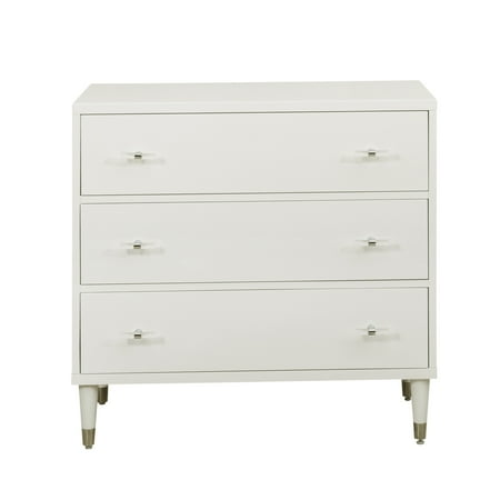 Modern White Three Drawer Chest Walmart Com