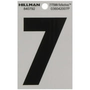 Hillman 840792 Adhesive House Address Number 7, Black and Silver Vinyl, 3-In. - Quantity 6