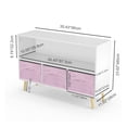 thumbnail image 4 of Triple Tree Bookcase with 3 Drawers, Medium Density Fiberboard, Pink, 4 of 8