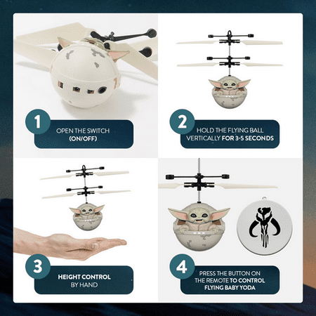 World Tech Toys - Star Wars The Mandalorian Baby Yoda "The Child" Sculpted Head UFO Helicopter - Multi