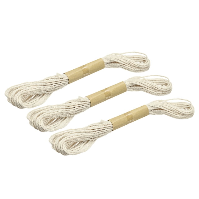 Unique Bargains 33 Feet 2mm Jute Twine, Jute Rope for Craft Projects Beige 3 Pack
