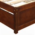 thumbnail image 4 of Twin Size Wood Platform Bed Frame with Trundle, No Box Spring, Walnut for Bedroom, 4 of 10