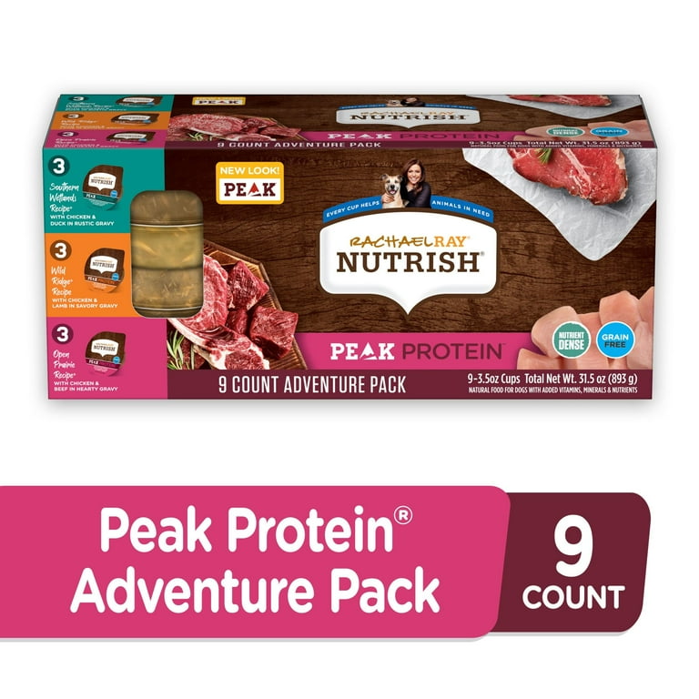 Rachael Ray Nutrish Peak Protein Adventure Pack Wet Dog Food Variety Pack 9 ct