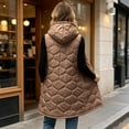 thumbnail image 5 of MOONDU Women's Long Puffer Vest with Hood, Sleeveless Zip Up Quilted Jacket, Lightweight Warm Winter Outerwear with Pockets for Fall, 5 of 8