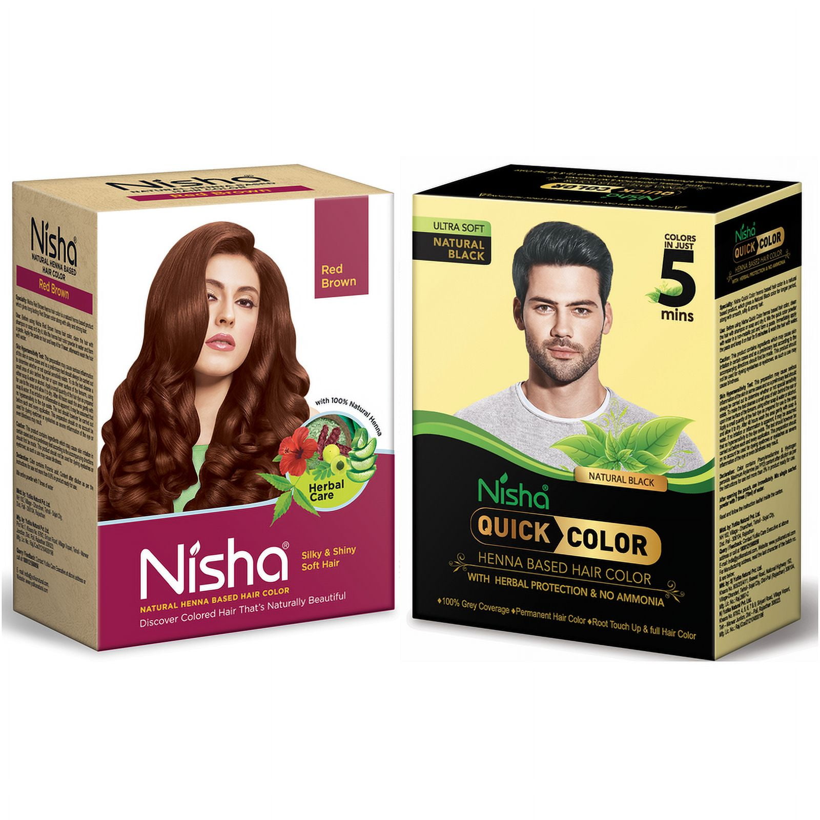 Nisha Henna Based Hair Color Dye Combo (Pack of 2), 100% Grey