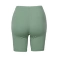 thumbnail image 3 of A2Y Women's Basic Solid Premium Cotton Mid Thigh High Rise Biker Bermuda Shorts Light Green XL, 3 of 5