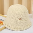 thumbnail image 2 of CoCopeaunts Ladies Bucket Hat Solid Color Lambs Wool Casual Warm Women Girls Basin Cap Rivet Edge Decorate Trend Fisherman Hat, 2 of 8