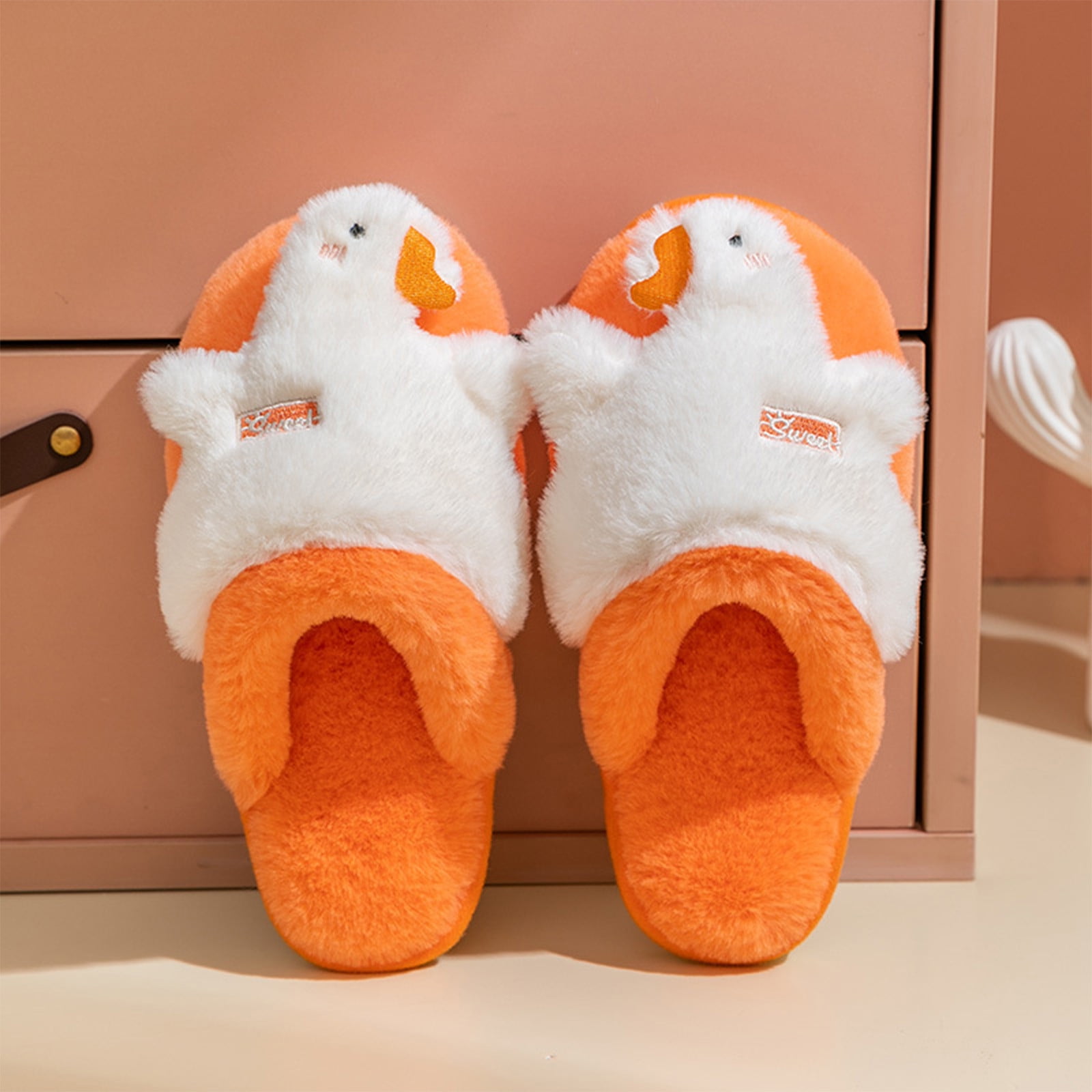 Chaussons mules fausse fourrure rose fille | La Halle
