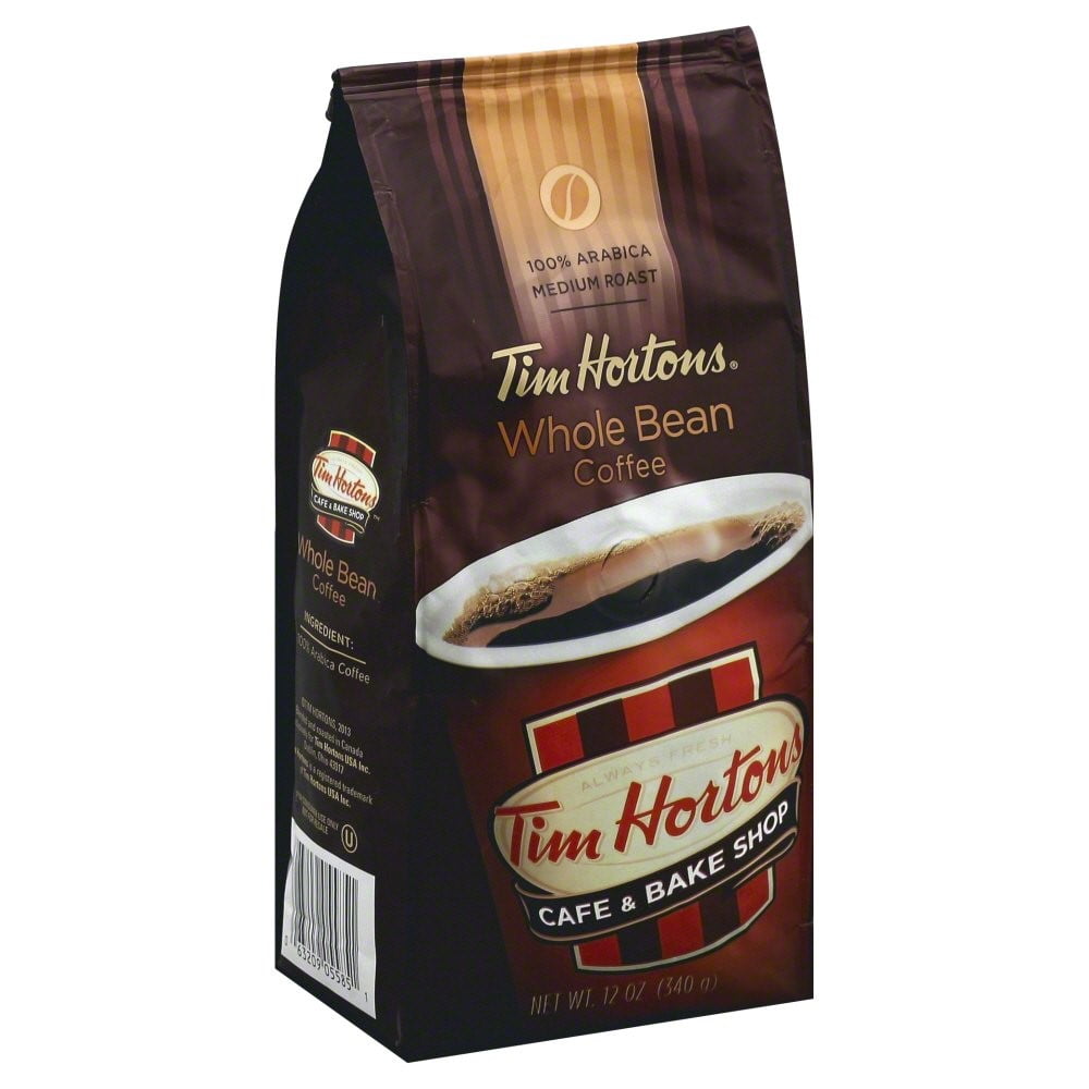 Tim Hortons Medium Roast Whole Bean Coffee, Original, 12 Oz