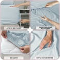 thumbnail image 5 of Lux Decor Collection California King Sheet Set - 4 Pc Cal King Bed Sheets - High GSM Microfiber - up to 16 inch Deep Pockets - Lightweight Sheets, Ice Blue, 5 of 8