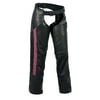 Milwaukee Leather MLL6500 Women's Black and Fuchsia Leather Hip Set Chaps 4X-Large