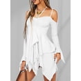 thumbnail image 2 of Osfvolr Women'S Halloween Costumes Off-Shoulder Butterfly Fairy Cosplay Party Handkerchief Flowy Midi Dress White XXL, 2 of 6