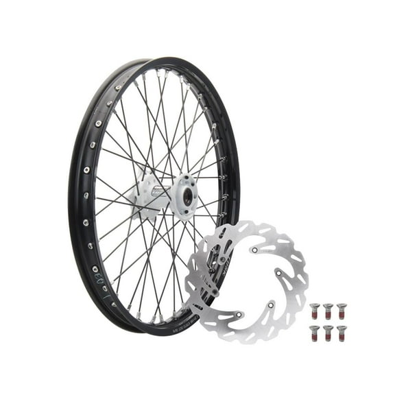 Tusk Impact Complete Front Wheel Package 21 X 1.60 Black Rim/Black Spoke/White Hub for Husqvarna Fc 250 2014-2025