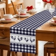thumbnail image 5 of Table Runner - 72 Inch Long, Farmhouse Purple Plaid Kitchen Dining Table Runner Dresser Scarves, Vintage Country Cock Checkered Farmhouse Decor for Coffee Tables Wedding Party Banquet, 5 of 8