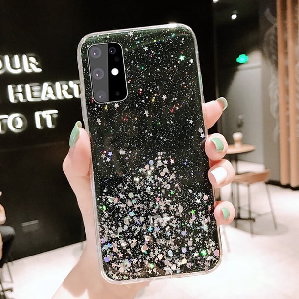 Funda de teléfono con purpurina de lujo para Samsung Galaxy A10, A31, A51, A71, A70, A50, S10, S20, S21, S9, S8 Plus, S10 E, suave funda de silicona transparente