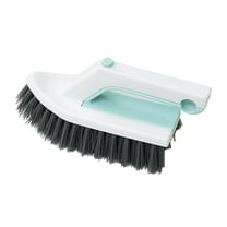 2-in-1 Hard Bristle Crevice Brush - Heavy-Duty Bathroom/Toilet Cleaning Tool for Floors & Wall Corners (61.8" Handle)