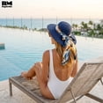 thumbnail image 4 of Sombrero de Playa Con Liston Para Mujeres Ala Ancha 42 cm azul marino, 4 of 6