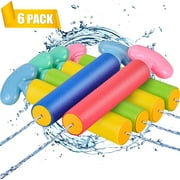 SumToy Water Gun, Squirt Gun 6 Pcs Water Blaster with Long Range up to 32ft Summer Pool Toys for Kid&Adult