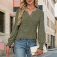 thumbnail image 6 of biudgviw V Neck Sweaters for Women Ribbed Knit Long Sleeve Tunic Shirts Casual Comfy Smocked Cuffs Tops for Fall Winter, 6 of 7