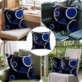 thumbnail image 6 of Abstract Geometric Lines Throw Pillow Cover Circular Texture Blue Black Retro Cotton Linen Cushion Cover Throw Pillow Case with Invisible Zipper for Couch Sofa Bed Chair Car 26x26 Inch, 6 of 9