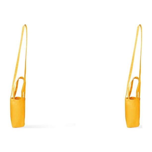 Toystoory Bolsa de lona para botella de agua, portavasos de café, bandolera, bolsa de transporte informal, compras, Camping, vacaciones, escuela Amarillo 2Conjunto