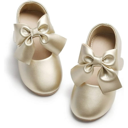 

QWZNDZGR Toddler Flower Girl Dress Shoes - Girl Ballet Flats Party School Shoes Wedding
