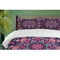 thumbnail image 4 of Ambesonne Ethnic Duvet Cover Set, Spring Blossoms, 2-Calking, Indigo Pink Pale Pink, 4 of 6