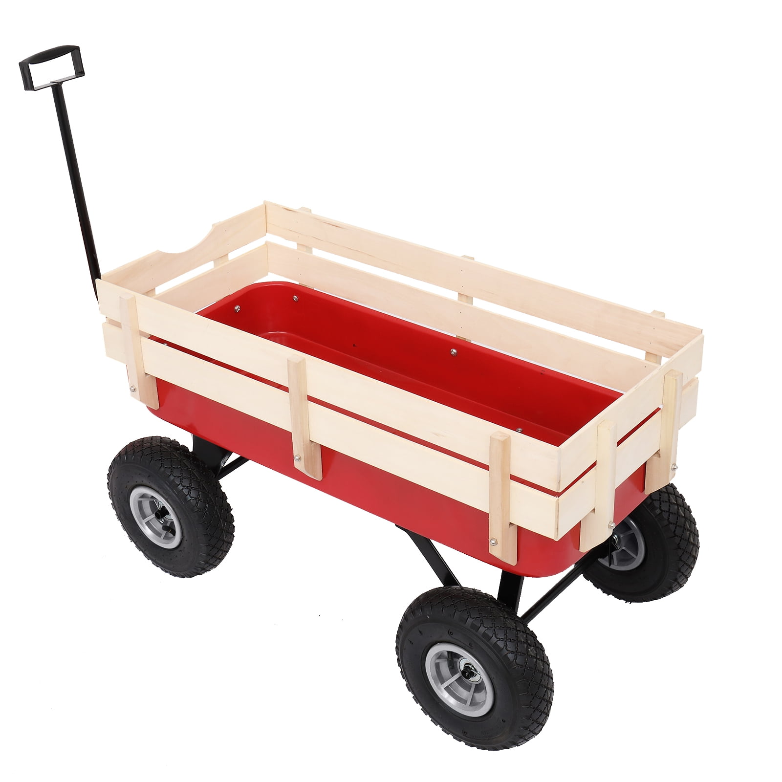 Garden Wagon Iron Wood Four Wheel, 97x43x78cm