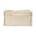 thumbnail image 5 of Creative Co-Op Woven Wool Shag Lumbar Pillow with "Love" Design, Black and Cream, 5 of 6